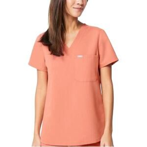 FIGS Catarina Scrub Top Women's XS Coral Pink Limited Edition Retired PO 1516